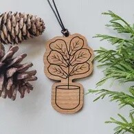 Houseplant Christmas Ornaments, Fiddle Leaf Fig