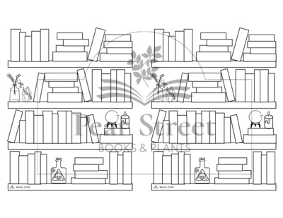 Bookshelf Tracker Printable for Book Journal, Version 2, 50 books